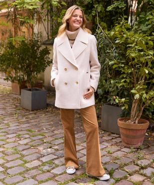 Manteau chic en maille bouclette femme - LuluCastagnette vue1 - LULUCASTAGNETTE - GEMO