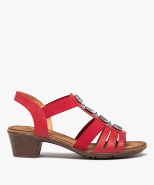 Sandales femme confort à talon et brides élastiquées vue1 - GEMO (CONFORT) - GEMO
