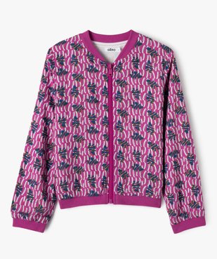 Veste zippée en viscose imprimée fille vue2 - GEMO 4G FILLE - GEMO