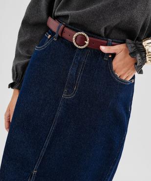 Jupe en jean longue à fente en denim stretch femme vue4 - GEMO 4G FEMME - GEMO