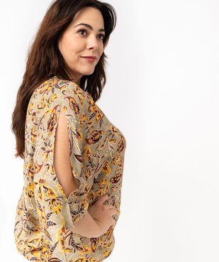 Blouse fleurie à manches chauve-souris femme grande taille vue2 - GEMO (G TAILLE) - GEMO