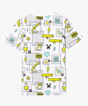 Tee-shirt manches courtes imprimé garçon - Minecraft vue3 - MINECRAFT - GEMO