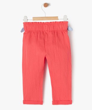 Pantalon en maille légère gaufrée et extensible bébé fille vue3 - GEMO(BEBE DEBT) - GEMO