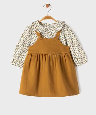 Ensemble bébé fille robe à bretelles et tee-shirt à manches longues vue1 - GEMO 4G BEBE - GEMO