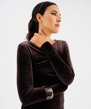 Robe courte velours femme vue3 - GEMO(FEMME PAP) - GEMO