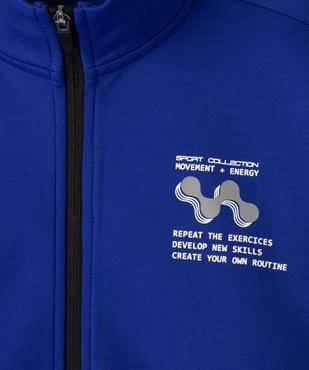 Sweat zippé en maille extensible et douce garçon vue3 - GEMO (ENFANT) - GEMO