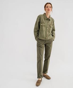 Veste en jean coloré large et courte femme vue8 - GEMO 4G FEMME - GEMO