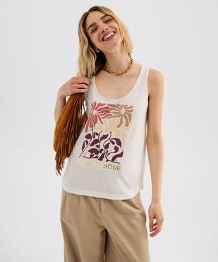 Débardeur à col rond avec motif positif femme vue1 - GEMO 4G FEMME - GEMO
