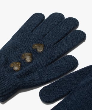 Gants imprimés cœurs pailletés fille vue2 - GEMO (ENFANT) - GEMO