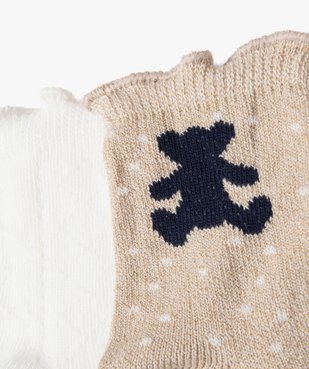 Chaussettes à finitions froncées bébé fille (lot de 2) - LuluCastagnette vue2 - LULUCASTAGNETTE - GEMO