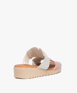 Mules femme confort dessus cuir multicolore vue4 - GEMO (CASUAL) - GEMO