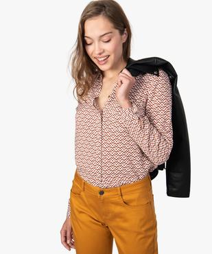 Chemise femme en maille fluide avec motifs vue1 - FOLLOW ME - GEMO
