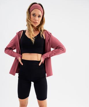 Sweat zippé à capuche en matière technique extensible femme vue6 - GEMO(FEMME PAP) - GEMO