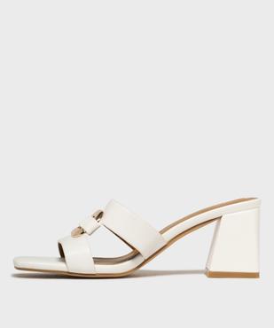 Mules à talon trapèze et bride bijou femme - Follow Me vue3 - FOLLOW ME - GEMO