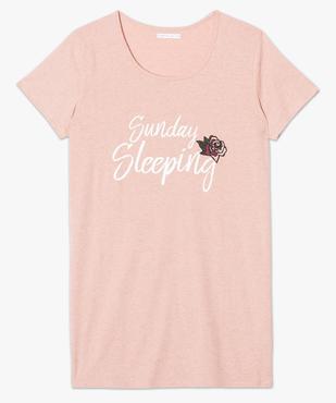 Chemise de nuit à manches courtes avec motifs femme grande taille vue4 - GEMO 4G FEMME - GEMO