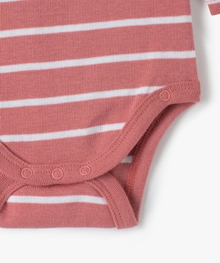 Body bébé à manches longues en coton biologique (lot de 5) vue3 - GEMO 4G BEBE - GEMO