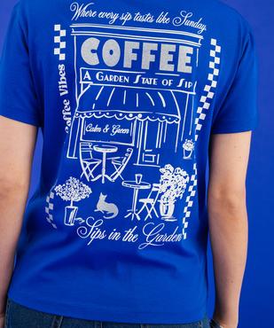 Tee-shirt manches courtes en jersey imprimé devant et dos femme vue4 - GEMO(FEMME PAP) - GEMO