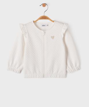 Sweat zippé avec volants sur les épaules bébé fille vue4 - GEMO(BEBE DEBT) - GEMO