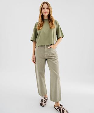 Jean barrel coloré taille haute femme vue1 - GEMO(FEMME PAP) - GEMO