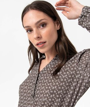 Blouse femme à motifs avec manches retroussables vue2 - GEMO(FEMME PAP) - GEMO