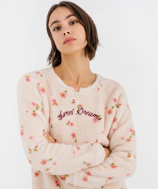 Pyjama en maille peluche femme vue4 - GEMO(HOMWR FEM) - GEMO