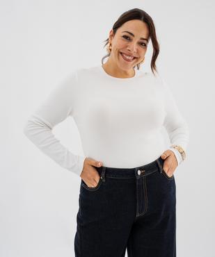 Tee-shirt manches longues en coton et modal femme grande taille vue2 - GEMO 4G GT - GEMO