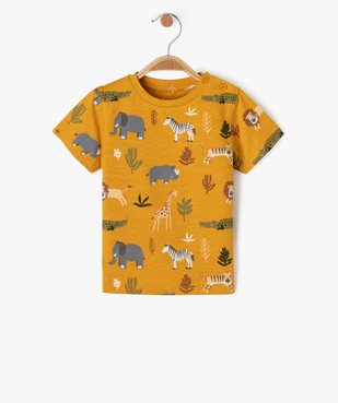 Tee-shirt à manches courtes à motifs animaux de la jungle bébé garçon vue1 - GEMO(BEBE DEBT) - GEMO