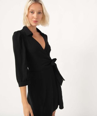 Robe femme avec haut cache-coeur à manches 3/4 vue5 - GEMO(FEMME PAP) - GEMO