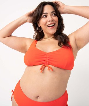 Haut de maillot de bain femme grande taille en maille texturée vue1 - GEMO 4G FEMME - GEMO