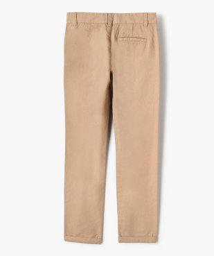 Pantalon chino en coton à revers garçon vue3 - GEMO 4G GARCON - GEMO