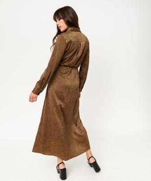 Robe portefeuille imprimée en matière satinée femme vue3 - GEMO(FEMME PAP) - GEMO
