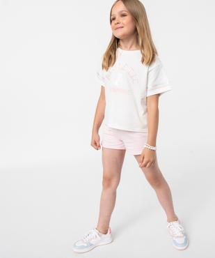 Tee-shirt fille oversize à manches courtes et motif irisé vue5 - GEMO (ENFANT) - GEMO