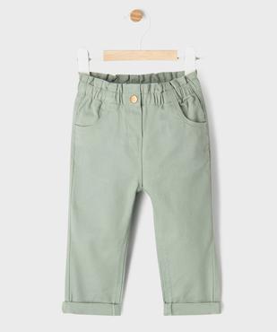 Pantalon en coton avec taille ajustable bébé fille vue1 - GEMO 4G BEBE - GEMO