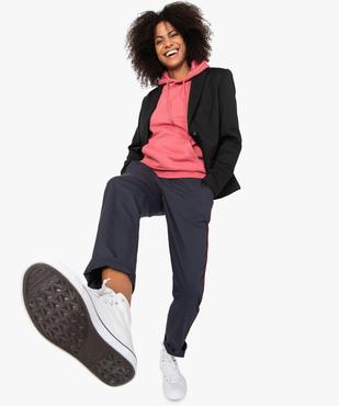 Pantalon femme en toile avec liseré coloré sur le côté vue5 - GEMO(FEMME PAP) - GEMO