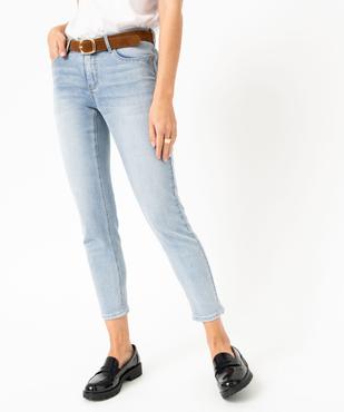 Jean slim longueur 7/8ème avec ceinture femme vue2 - GEMO 4G FEMME - GEMO