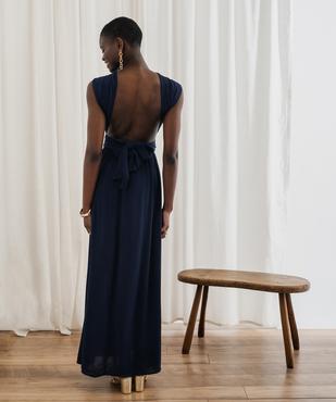 Robe longue dos nu multilook en viscose froissée femme vue5 - GEMO(FEMME PAP) - GEMO