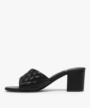Mules femme à talon carré et dessus matelassé vue3 - GEMO(URBAIN) - GEMO
