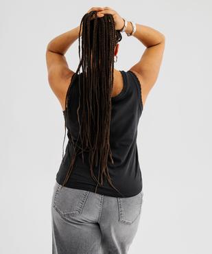 Débardeur en coton stretch uni avec finition festonnée femme grande taille vue3 - GEMO (G TAILLE) - GEMO