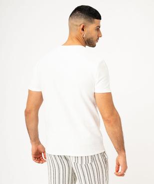 Tee-shirt à manches courtes en maille texturée aspect rayé homme vue2 - GEMO 4G HOMME - GEMO