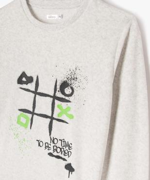 Pyjama en velours avec motif graffitis garçon vue2 - GEMO (JUNIOR) - GEMO