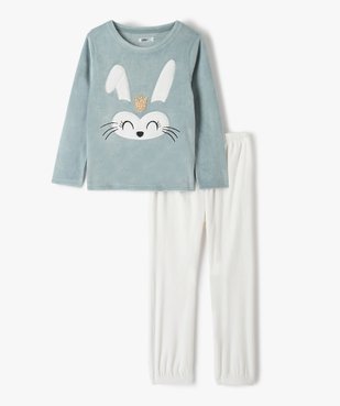 Pyjama fille en velours intérieur peluche imprimé lapin vue1 - GEMO (ENFANT) - GEMO