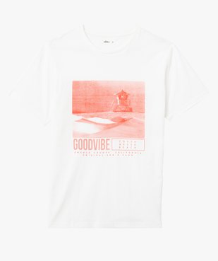 Tee-shirt homme à manches courtes motif plage californienne vue4 - GEMO 4G HOMME - GEMO