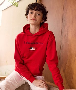 Sweat à capuche avec broderie femme - LuluCastagnette vue1 - LULU CASTAGNETTE GEMO FOR GOOD - GEMO