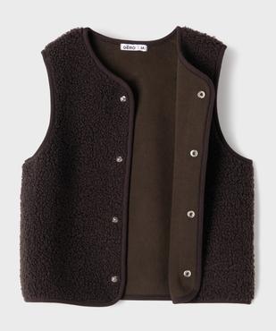 Veste sans manches en sherpa à boutons pression garçon vue2 - GEMO (ENFANT) - GEMO