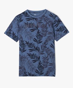 Tee-shirt manches courtes à motif feuillage garçon vue1 - GEMO (JUNIOR) - GEMO
