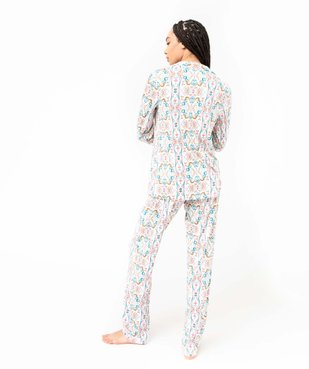 Pyjama deux pièces femme : chemise et pantalon vue3 - GEMO