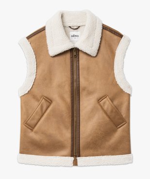 Veste sans manches coupe aviateur doublée sherpa femme vue4 - GEMO(FEMME PAP) - GEMO