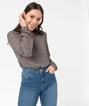 Blouse femme à motifs avec manches retroussables vue1 - GEMO(FEMME PAP) - GEMO