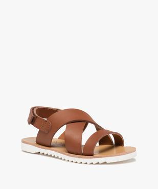 Sandales fille à brides unies et semelle crantée vue2 - GEMO (ENFANT) - GEMO