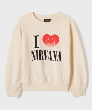 Sweat en molleton doux imprimé fille - Nirvana vue2 - NIRVANA - GEMO